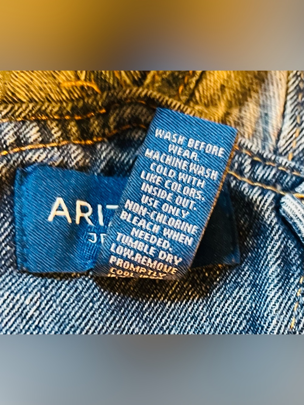 Arizona Jean Co Distressed Denim Bib Overalls Medium Relaxed Carpenter Y2K - Picture 11 of 13